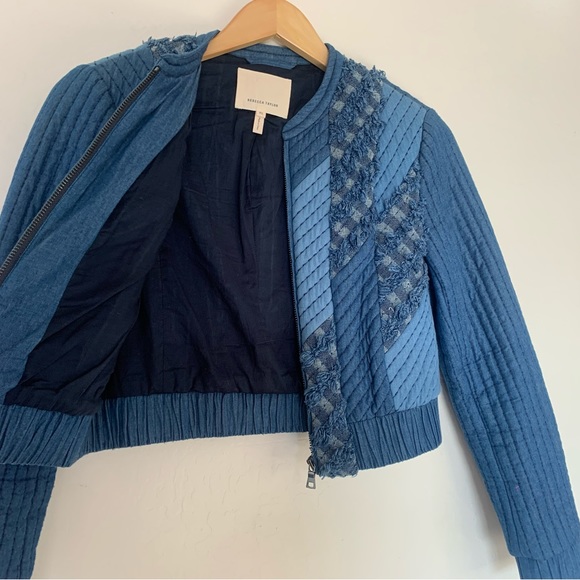 Rebecca Taylor Cropped Chambray Patchwork Jacket. Size: XS. Excellent condition - Picture 11 of 11